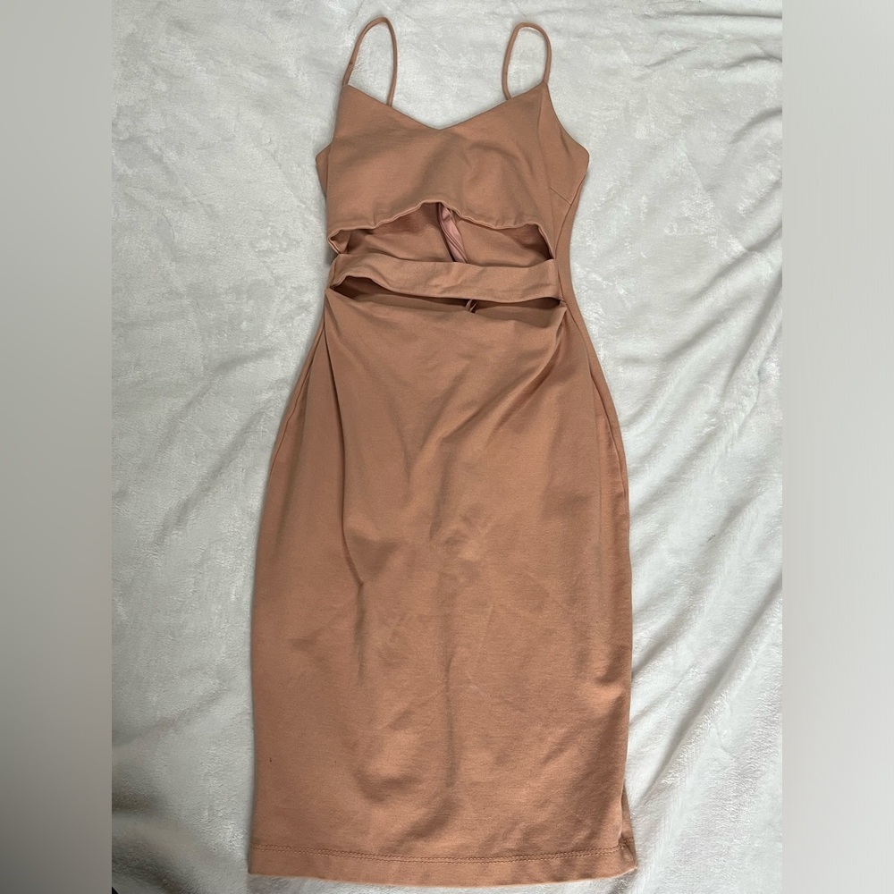 Windsor Elegant Tan Sleeveless Dress